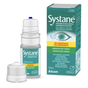 Imagem da caixa e do produto Systane Hidratação gotas ofltamicas.